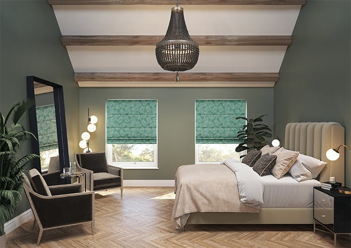 Goa, Pacific Green - Motorised Roman Blind - Image 8